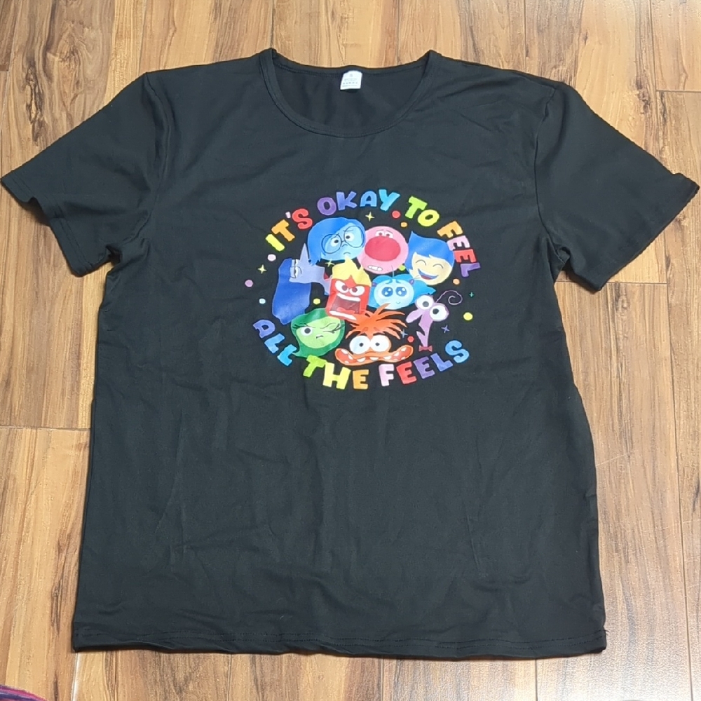 Black T-Shirt with Colorful Graphic
